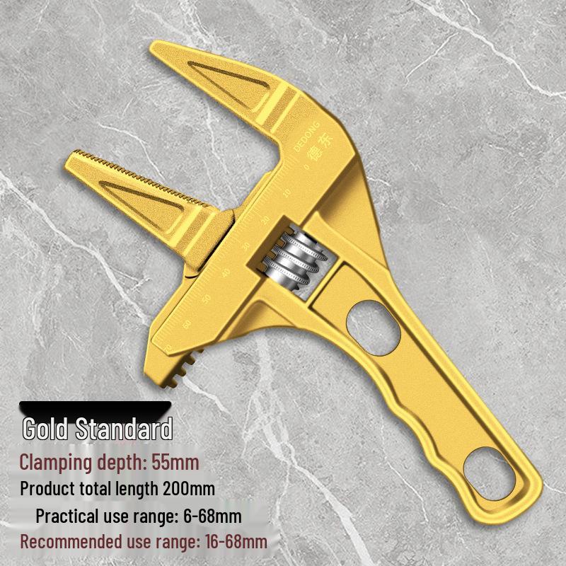 Adjustable Multi-Purpose Bathroom & Kitchen Wrench for Large Diameter Plumbing and Faucet Installation