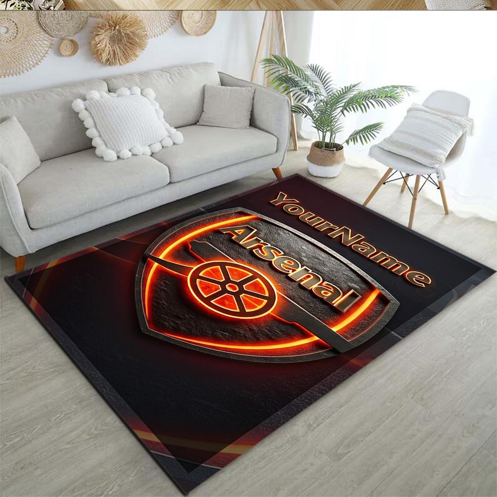 Arsenal Personalized Name Area Rug Perfect for Game Room Balcony Playrooms Entryway Antislip Carpet Anime Office Decor Birthday/Christmas Gift
