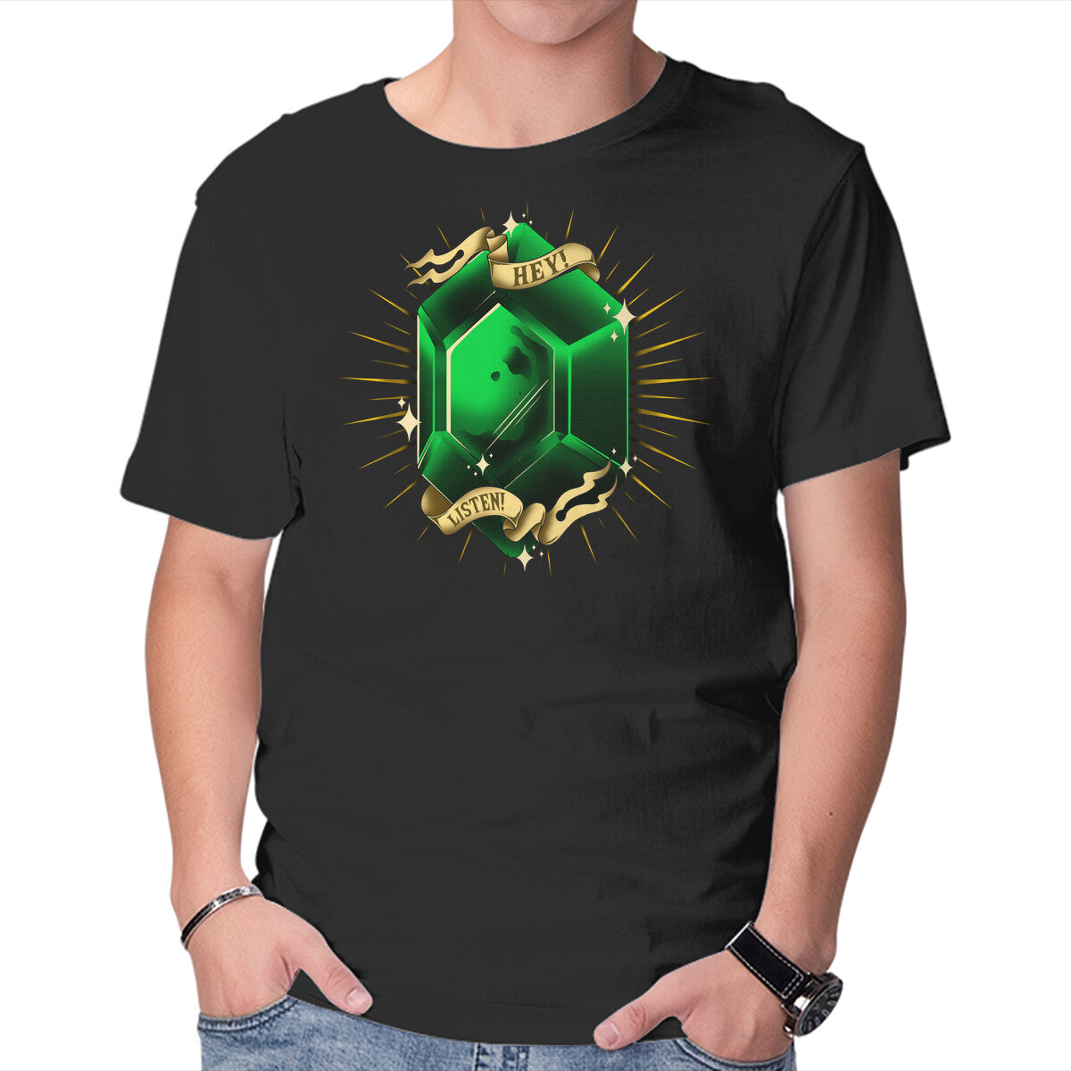 Unisex Crew Neck T-Shirt Stay Rupees Graphic Short Sleeve Casual Tee L