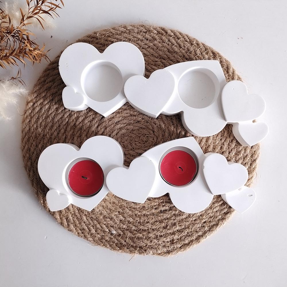 Heart Shaped Tea Lights Silicone Mould Love Tea Lights Valentine's Day Candle Mold Plaster Decoration Molds