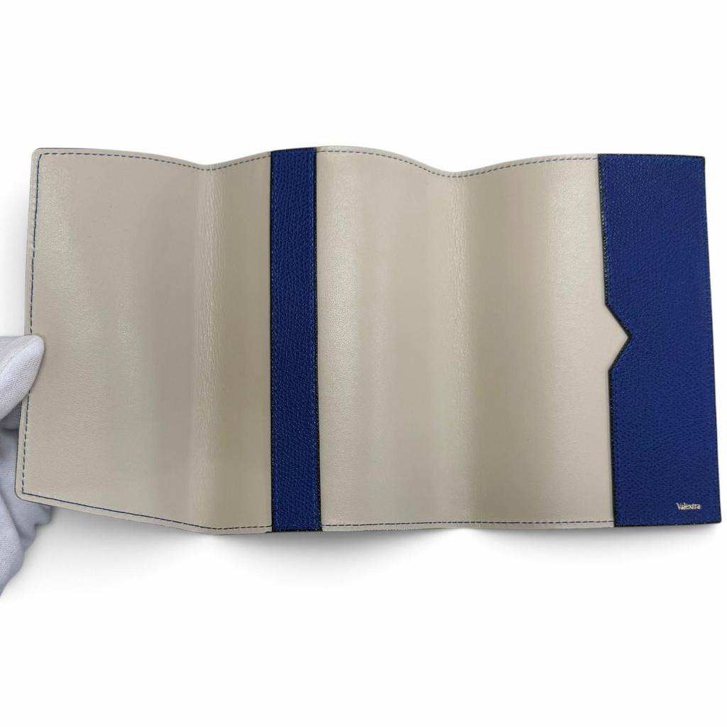 Very Good Valextra Other Accessories Book Cover for Paperbacks Blue Leather Used