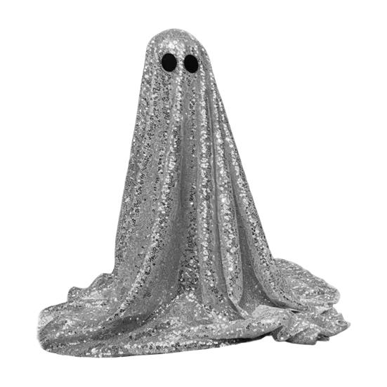 Dekoracja Duch na Halloween, Błyszcząca Figurka Ducha Zewnętrzna z Materiału z cekinami, Świecący Upiorny Duch na Imprezy Halloweenowe, Trawnik Zewnętrzny, Dekoracja Werandy