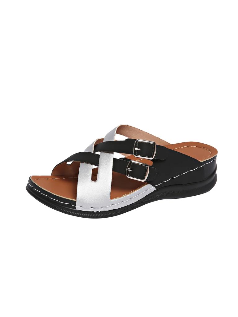 Fashion New Women Slippers Lightweight Comfortable Wedge Sandals Open Toe Anti-Slip Slippers Casual Female Platform Retro Shoes Slides