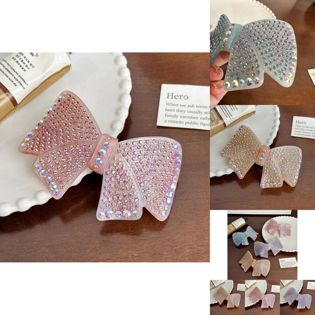 Trendy Rhinestone Bow Knot Acetate Hair Clip High-end Hair Accessory For Women