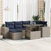 VidaXL Garden Furniture Set with Cushions 9 Pcs Grey Braided Resin Acacia 3326832