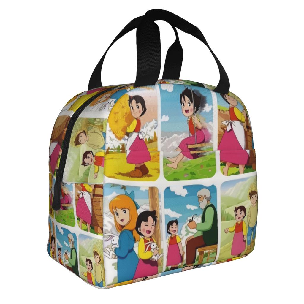Anime Heidi Ragazza delle Alpi Fumetto Cartone Animato Riutilizzabile Pranzo Scatole Multifunzione Frigo Termico Cibo Isolato Pranzo Borsa Scuola