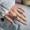 Silberring mit natürlichem Granat 1,555 Karat, Gewicht des Produkts 3,1 g (2203971)