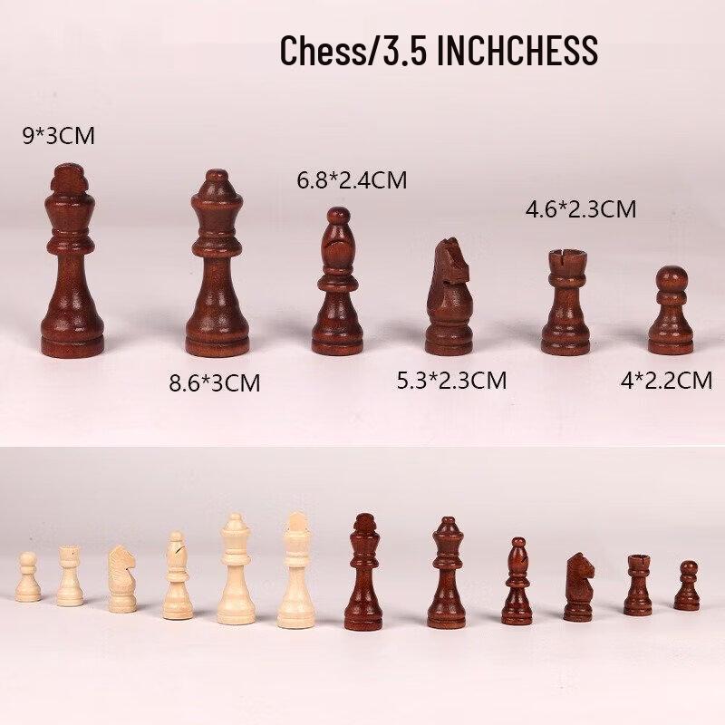 Brangdy Solid Wood 3.5-inch Chess Pieces