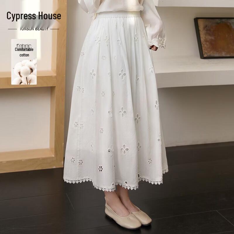 Women s High-Waist A-Line Floral Cutout Skirt M