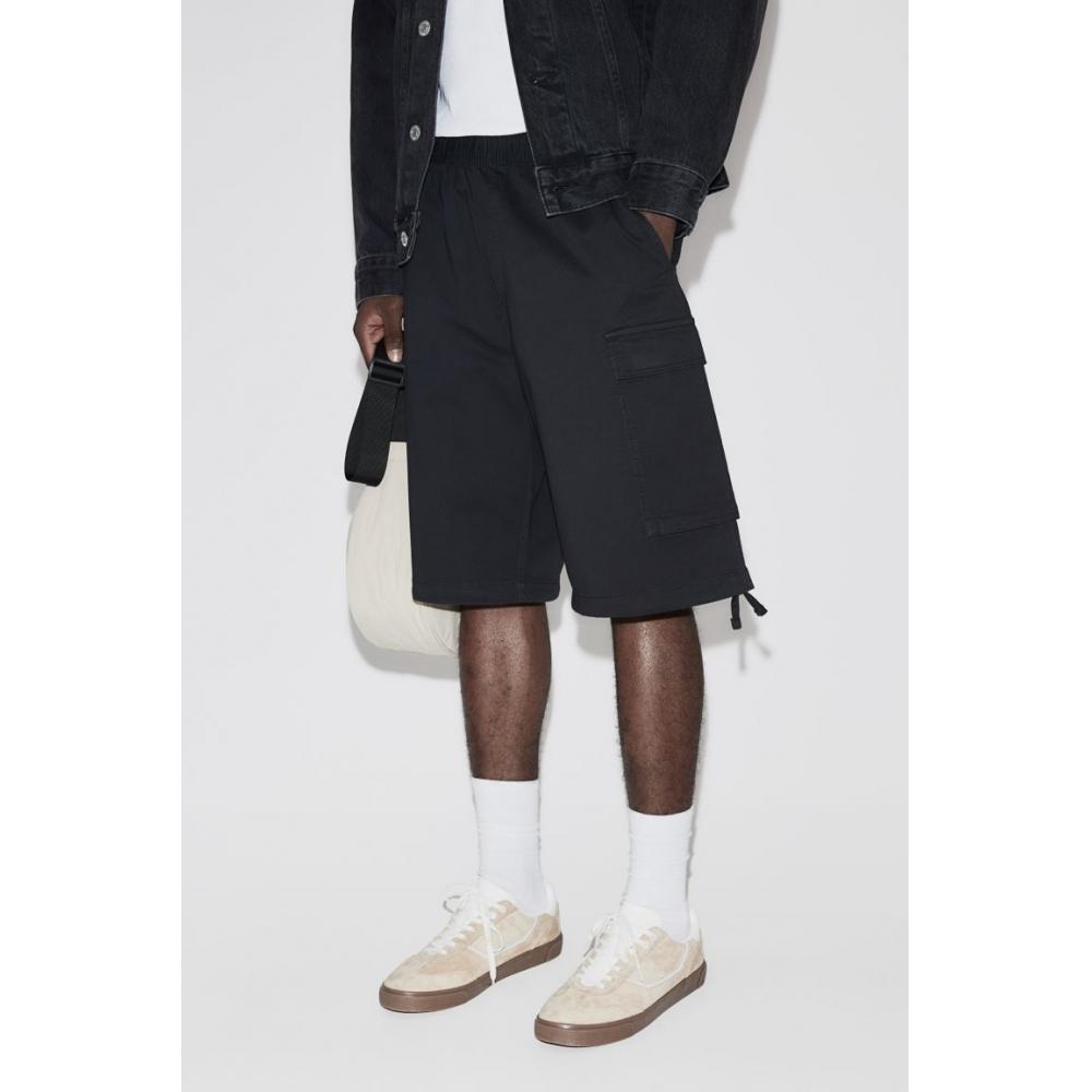 H M Loose Fit Twill Cargo sHorts Black