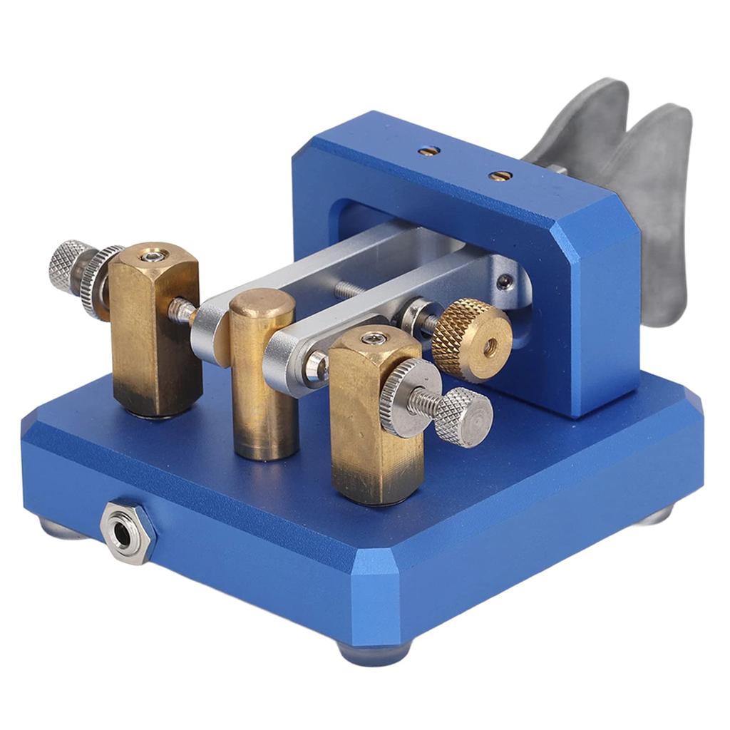 Morse code automatic keyer for shortwave CW transceivers signal transmitter for amateur radio and ham operators dual-paddle - high-precision (blue)
