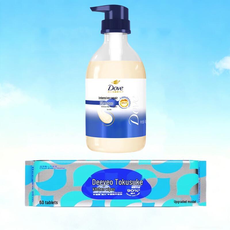 Шампунь Dove Интенсивное питание и увлажнение 460 г с кухонными салфетками Deyou