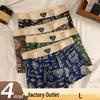 American Retro Summer Boxer Briefs: Skin-Friendly, Breathable, Comfortable Youth Men's Underwear
