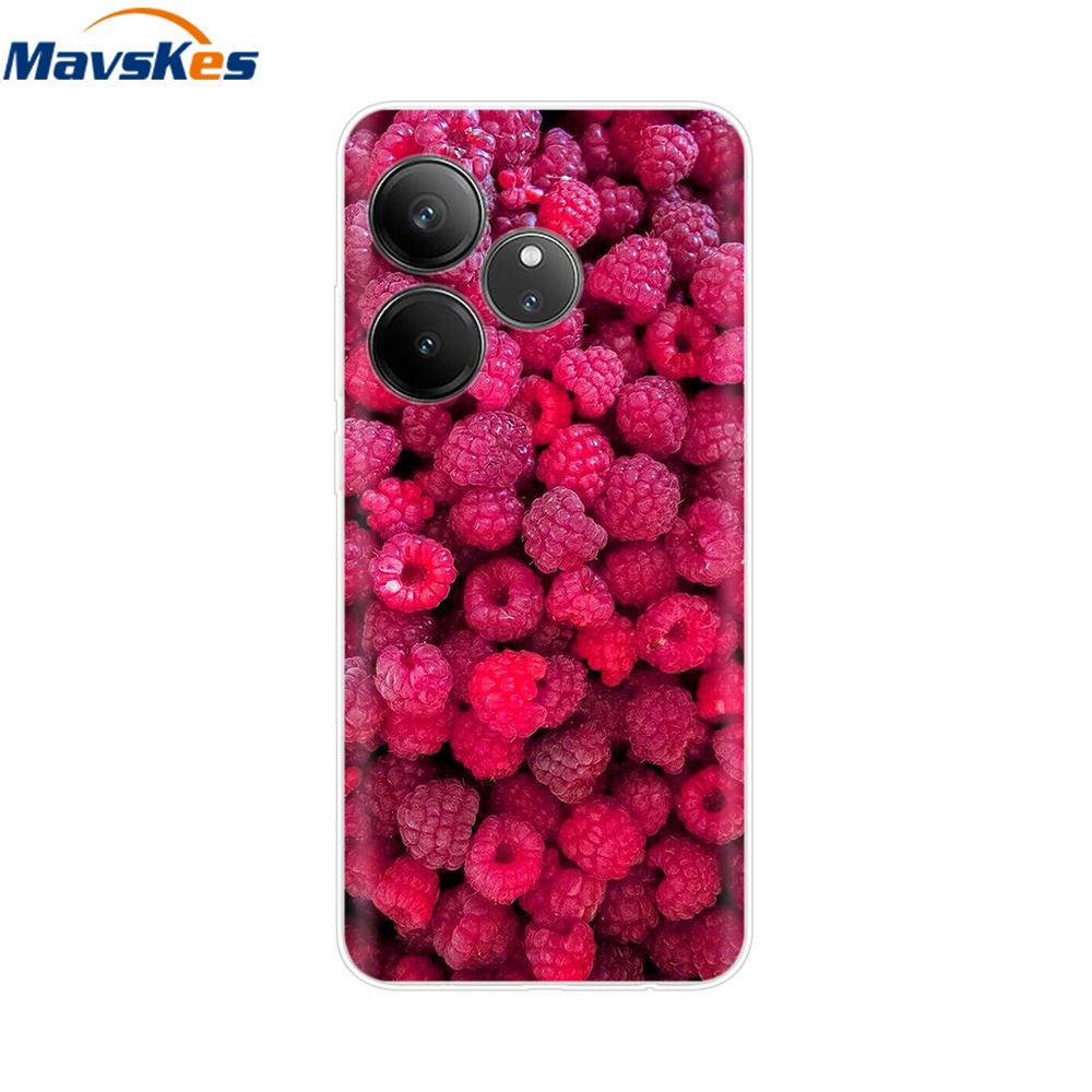 For Realme GT 6T Case Soft TPU Clear Painted Back Cover For Realme GT 6 Case GT6 6T Transparent Bumper RealmeGT6 Cute Protector