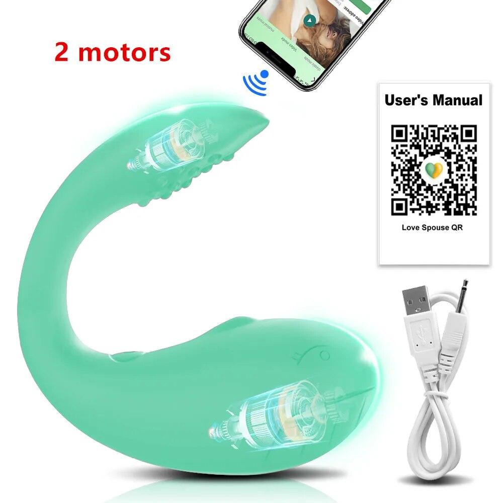 Powerful APP Bluetooth Vibrator for Women Panties with 2 Motors G Spot Dildo Massager Vibrating Love Egg Sex Toys for Adults