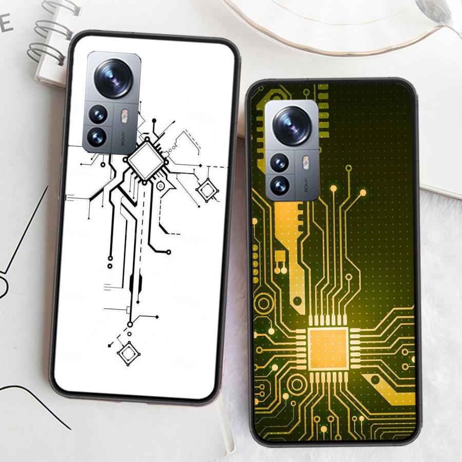 The Transmission line Diagram of The Chip Phone Case For Xiaomi Poco X7 X6 X5 X4 X3 GT NFC M4 M5 Pro 5G M3 Mi F6 F5 F4 F3 F2 F1