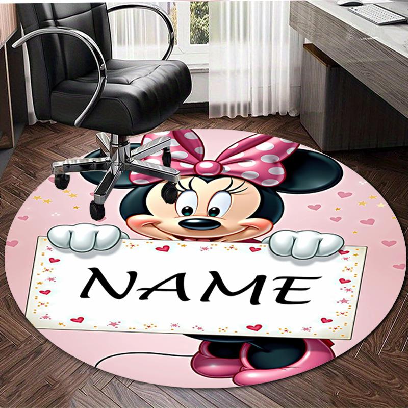 Personalized M-Minnie Round Chair Office Rug - Perfect for Mat, Office Chair & More - Ideal Gift for Birthdays and Holidays