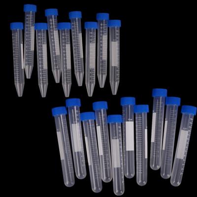 10X 15Ml Plastic Centrifuge Test Tube Vial Container Self Standing Screw Cap