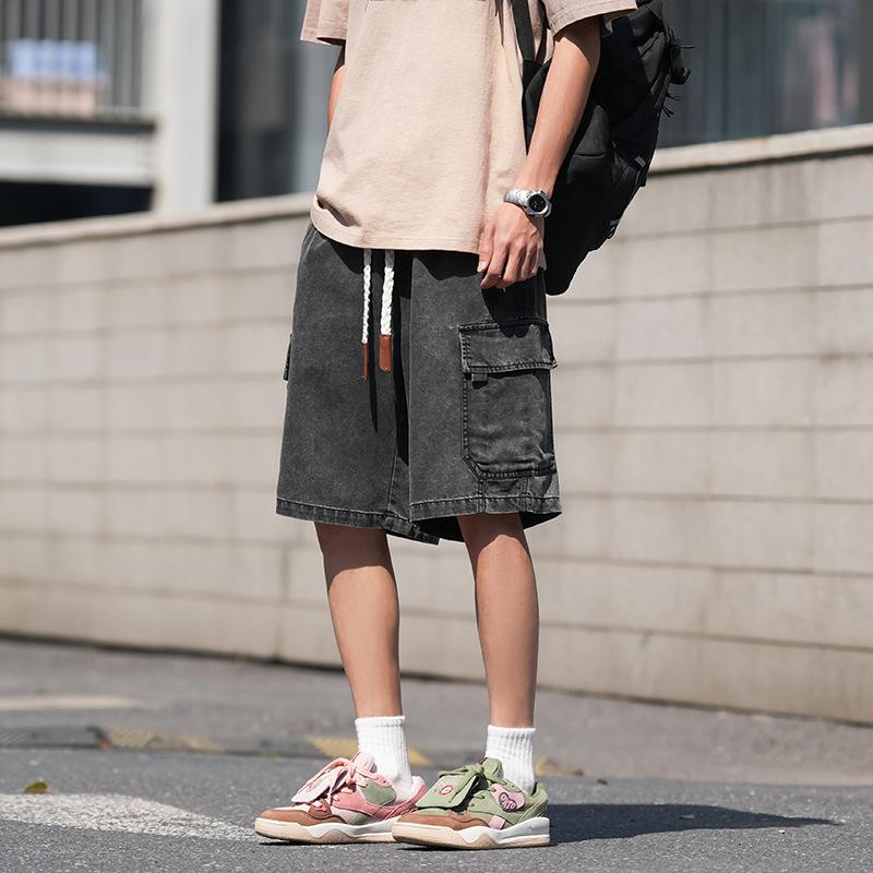 

Шорты больших размеров, мужские ретро-джинсовые шорты, летние тонкие прямые шорты длиной пять четвертей, свободные шорты XL