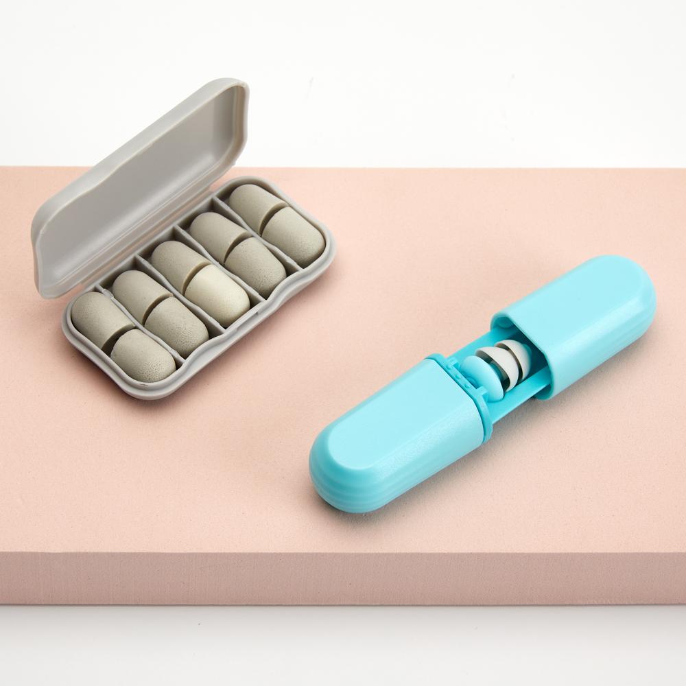 Slow Rebound Ear Plugs Memory Earplugs Noise Reduction Ear Plug Sleep Anti Noise Travel Portable with 3D Eye Mask Silk Eye Patch