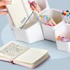 Oblique Pen Storage Holder Desk Pencil Holder Cup 6 Compartments Makeup Brush Organizer Holder for Bedroom Office