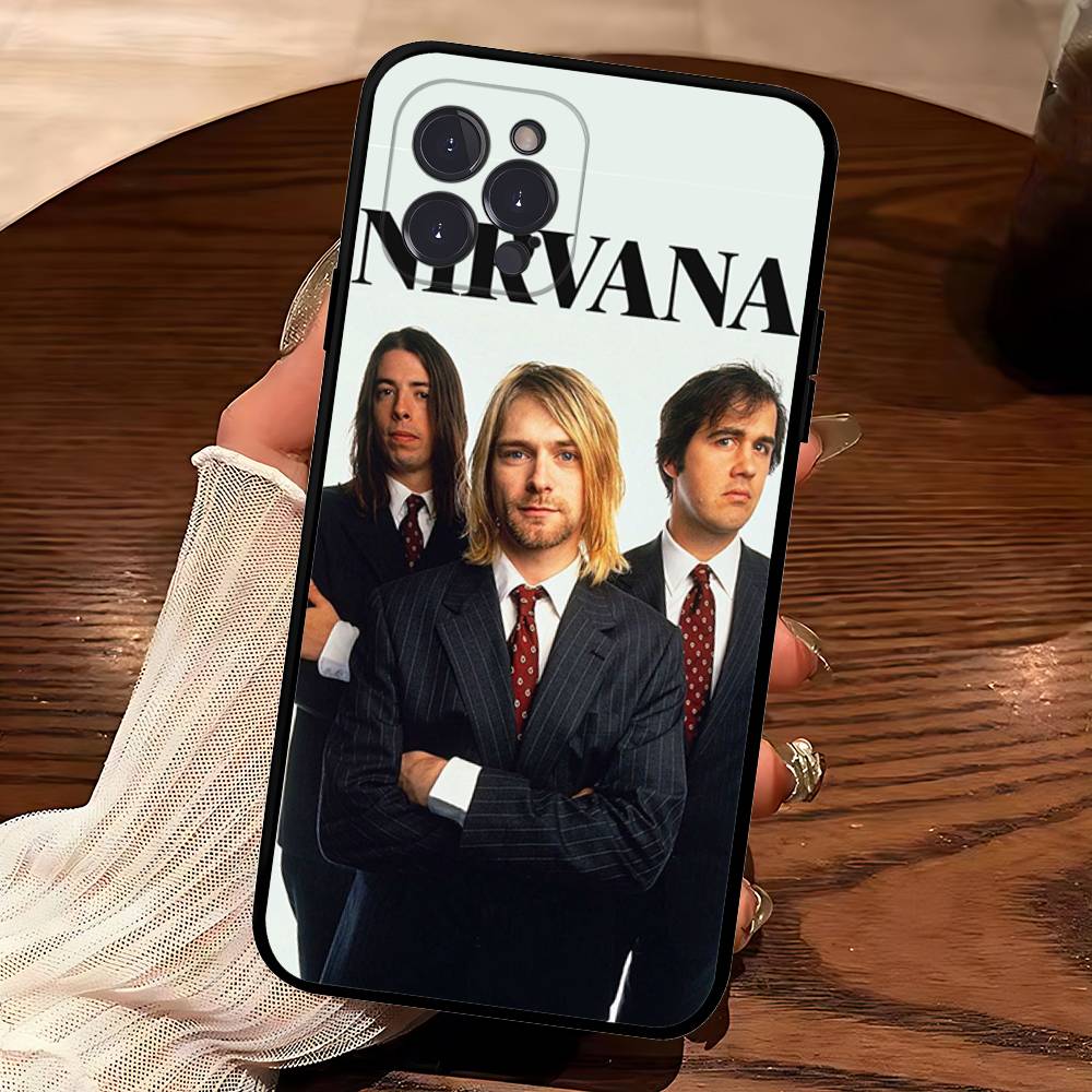 Grunge Band N-Nirvana For IPhone 17 16 15 14 13 12 11 Pro Max Plus Shockproof Black Soft Phone Cover
