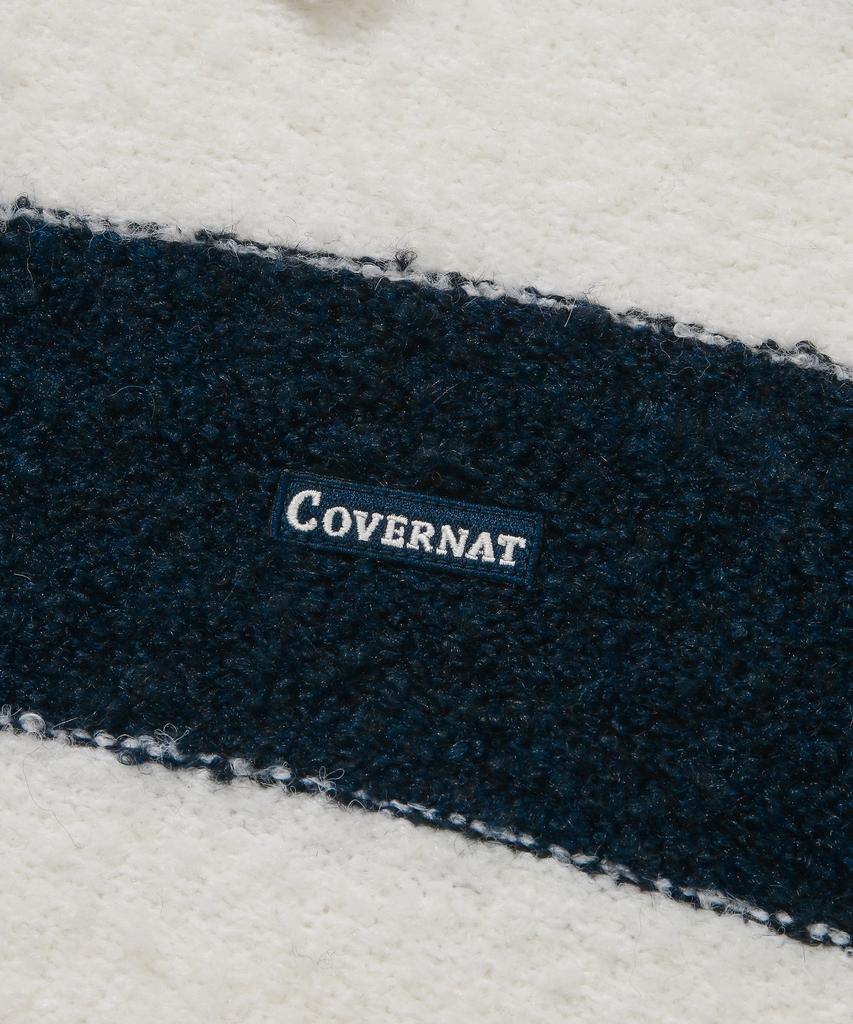 COVERNAT Boucle Yarn Rugby Knit Dark Navy