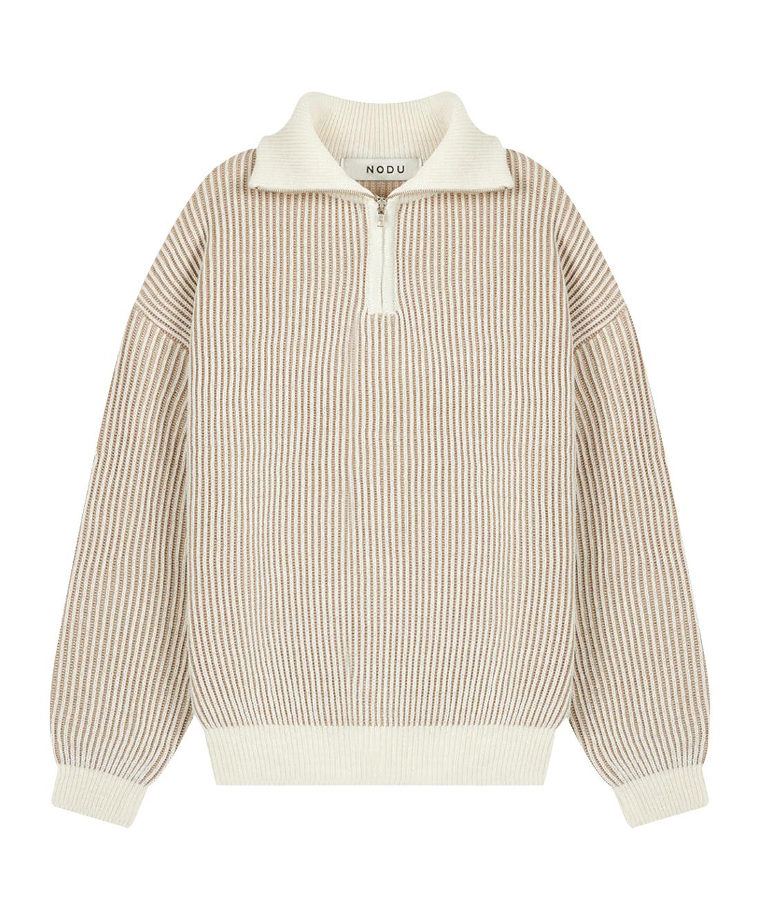 Nod You Fly Half Zip Knit [Beige] L