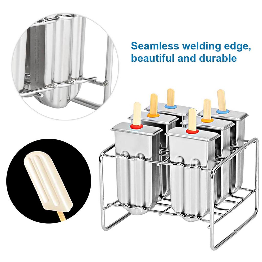 Stainless Steel Molds Ice Cream Industrial Home Kitchen DIY Ice Pop Mould Maker Tool(2#)