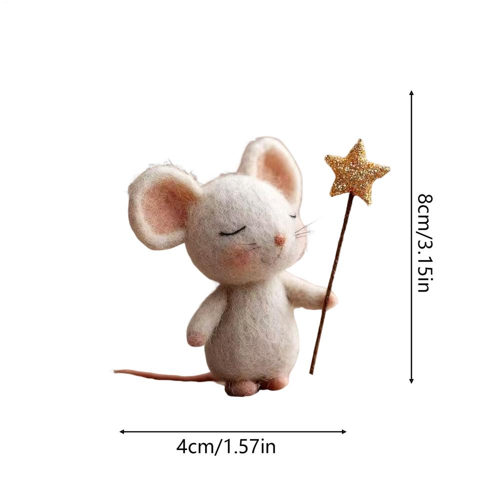 Felt Mice 3.1 Inch Fashionable Mousee Tabletop Decor for Christmas Easter Holiday Home Table Party Fireplace Mantel Bookshelf