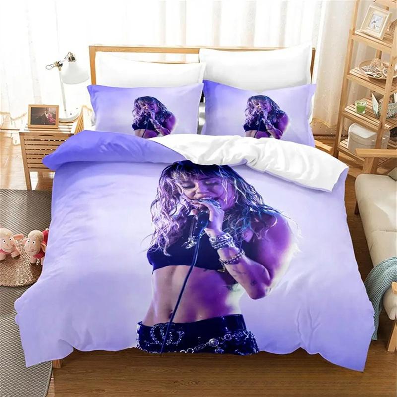 

Fashion 3D Print Singer M-Miley Cyrus Bedding Set Boys Girls Twin Queen Size Duvet Cover Pillowcase Bed Kids Adult Duvet Cover EU single(135x200cm)