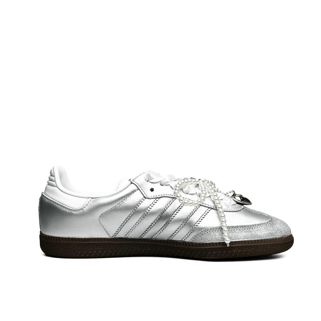Adidas Originals SAMBA OG Moonlight Ballet Large Pearl Lightweight Breathable Low top Skateboard Shoes Unisex Silver B75806(Team920-)