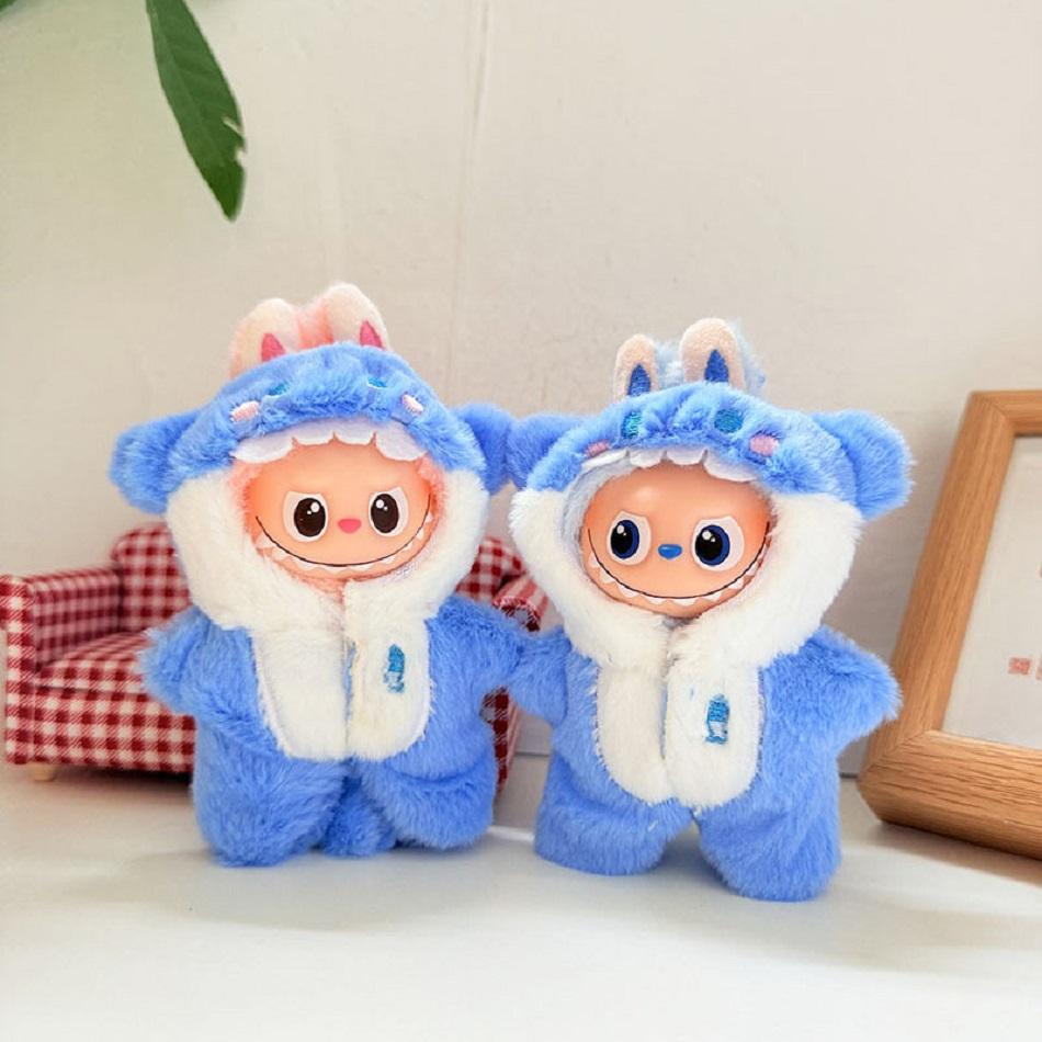 LABUBU4.0 Tiefes Herz Passwort Niedlich Mini Plüschpuppenkleidung Outfit Accessoires Für Labubu Hai Einteiler Kleidung DIY Mädchen Geschenk
