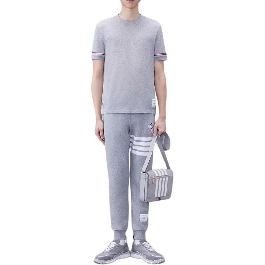 THOM BROWNE Stripe Detailed Crewneck T Shirt Men's MJS247A-J0129-035