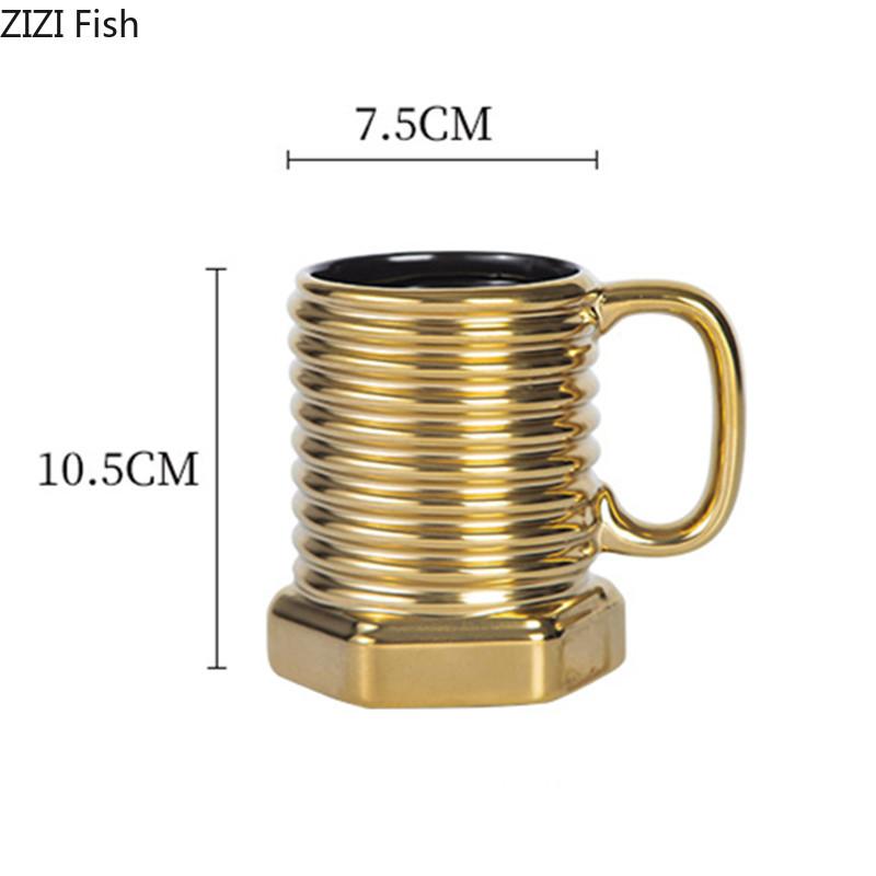 Creative Screw Shaped Mug Modern Home Afternoon Tea Coffee Cup Milk Cup Office Ceramic Water Cup Drinking Set Holiday Gift