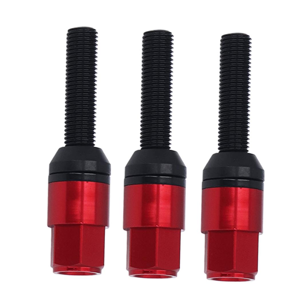 20 Pcs Taper Cone Lug Bolts Aluminum Alloy M12x1.5 Conical Seat Wheel Lug Bolts with Cap Red