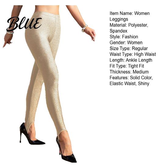 Women Leggings Elastic High Waist Glitter Design Long Pants Slim Fit Hip Lift Yoga Stretchy Bodycon