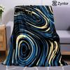 Blue Swirl Art Cartoon Anime Print Flannel Blanket Soft Warm Throw for Kids Bedroom Sofa Bed Christmas Office Car