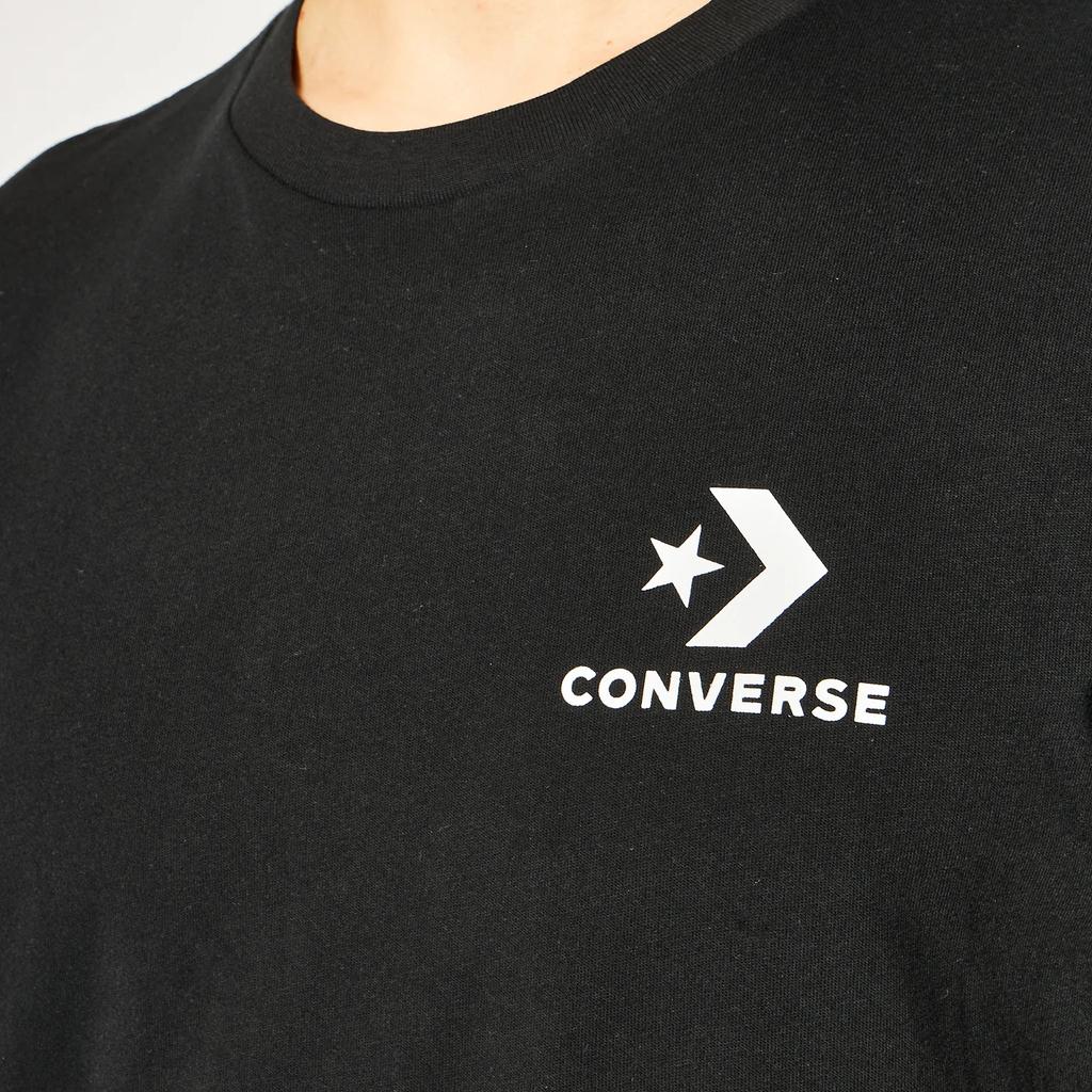 Converse T Shirts Men's Black Crew Neck Moderate Straight Fit 10018234-A02