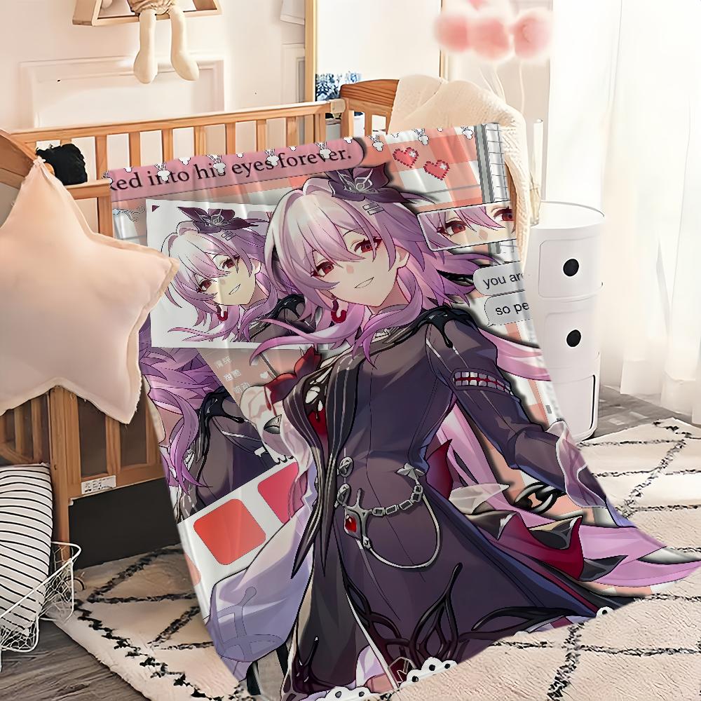 Game Honkai Star Rail New Evernight Blanket Flannel Warm Soft Plush Blanket for Sofa Living Room Office Bedroom Travel Gift