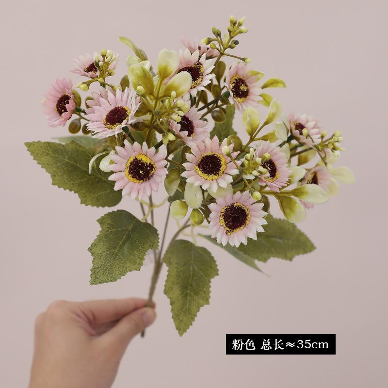 Simulation bunch of small daisies chamomile, small fresh wedding home decoration fake flower accessories розовый