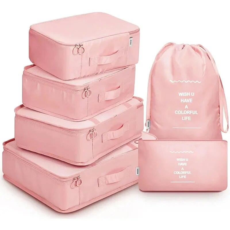 Travel Clothes Storage Bag for Woman Man Portable Packing Cubes Suitcases Organizer Set