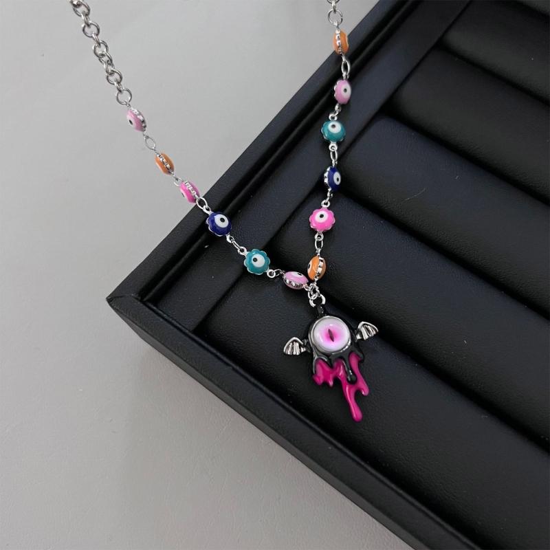 Evil Eye Necklace Evil Eye Ear Pins Sweet and Fashionable Alloy Accessories Evil Eye Jewelry for Party Wedding Daily