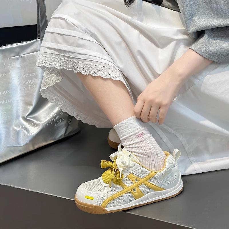 

Women s Thick-Soled Mesh Breathable Training Shoes - 2025 Summer Niche Versatile Agan Sports Casual Sneakers Size 36 жовтий