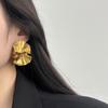 Three-Dimensional Metal Folding Earrings, Stud Earrings, Artistic Personality Retro Light Luxury Fashion Simple Three-Dimensional Niche High-End
