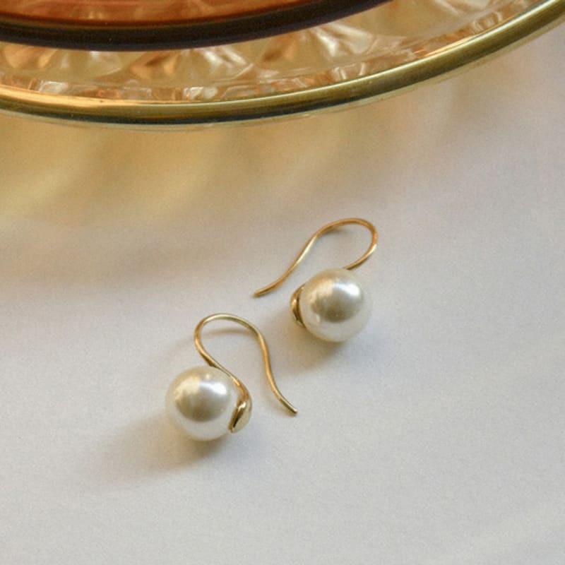 Modernlike 14k Gold-filled Silver Pearl Hoop Earrings