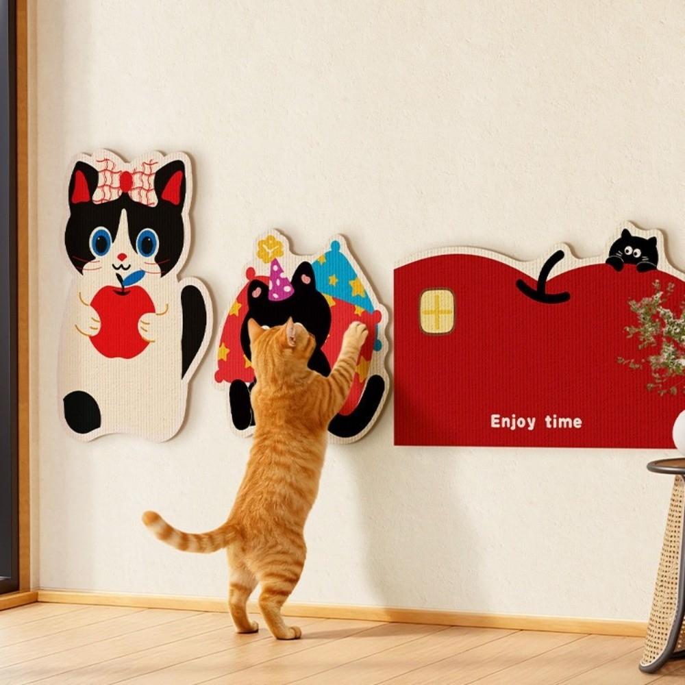 Felt Cat Scratcher Cartoon Scratching Pad Self-adhesive Cat Scratch Sticker  for Couch Walls