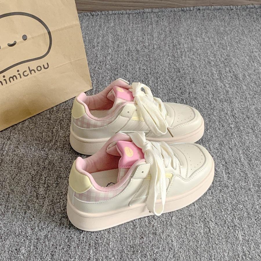 Thick baseplate shoes women's spring new student niche white shoes bread shoes women