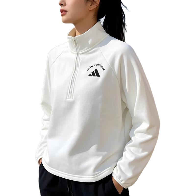 

Adidas Sweatshirts Women s White Stand Collar Thickened KC0080 L