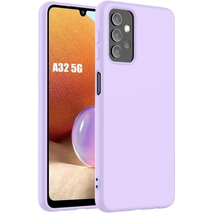 Coque pour Samsung Galaxy A32 5G - Protection Silicone - Antichoc - Anti-Rayures - Violet